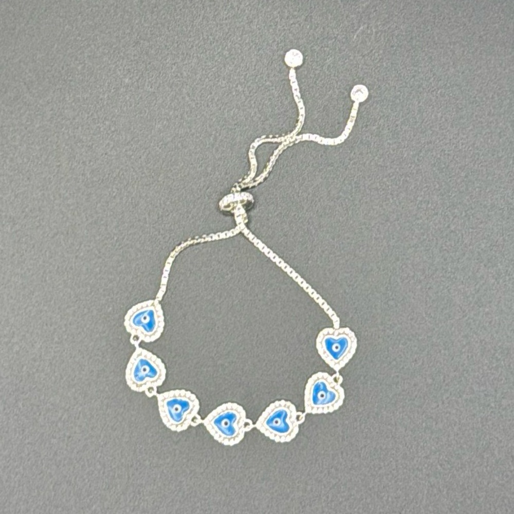 925 Sterling Silver and CZ Evil Eye bracelet